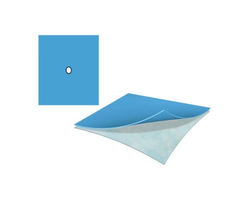 Sterile Abdeckfolie ALPHAtex 50 *60cm mit zentralem Loch 7cm 1 Stück nicht klebend